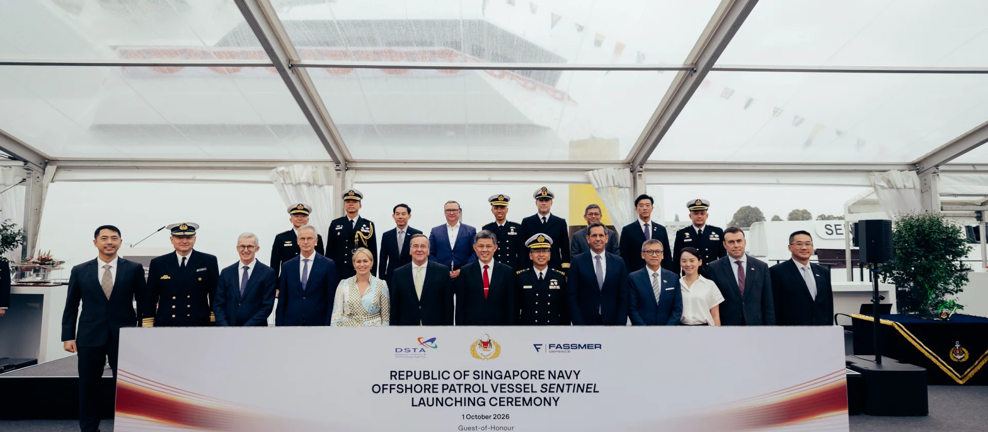 Fassmer’s first Offshore Patrol Vessel for the Republic of Singapore Navy is named Sentinel