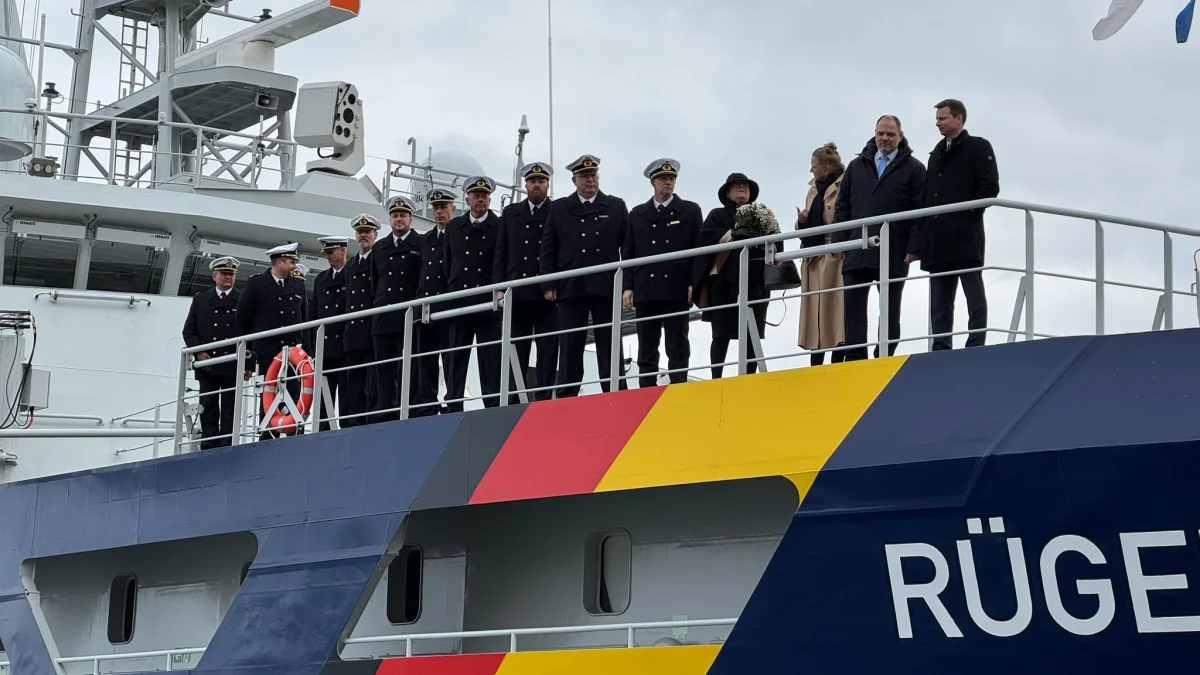 Ceremonial christening of the LNG Multi-Purpose Patrol Vessel RÜGEN