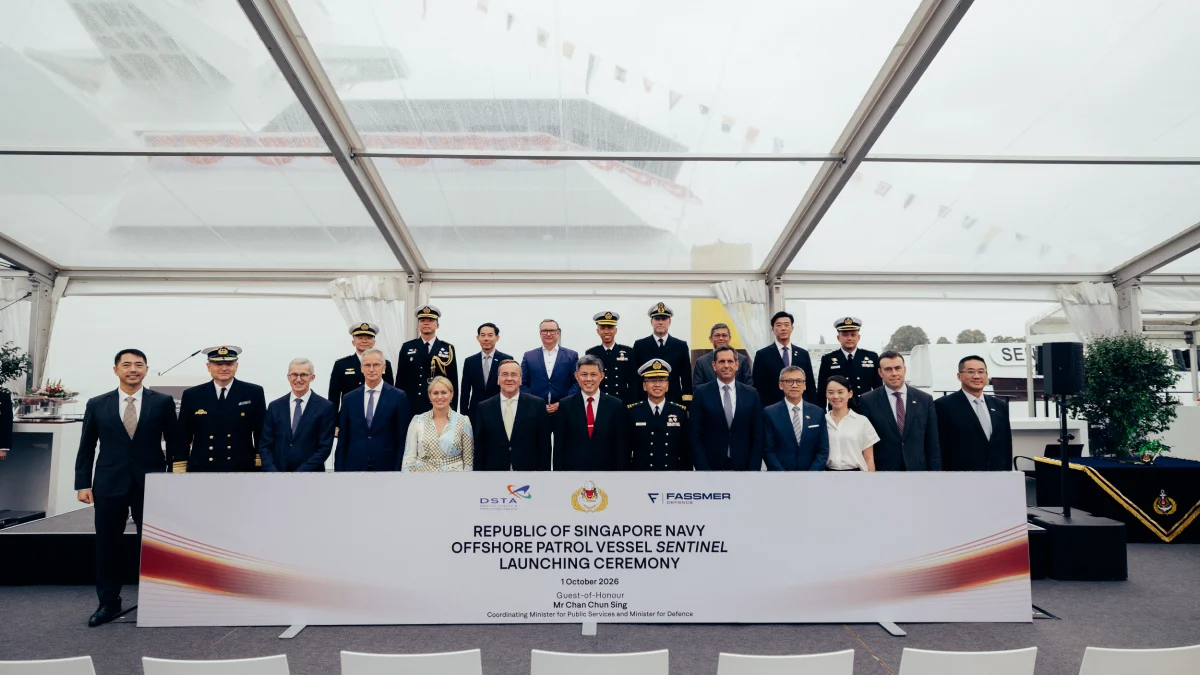 Fassmer’s first Offshore Patrol Vessel for the Republic of Singapore Navy is named Sentinel